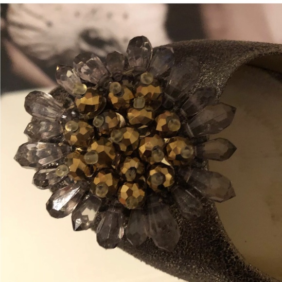 Coach Heels ~Bergen Women's Soft Gold Crackled Leather Heels ~ size 9 - Picture 4 of 11